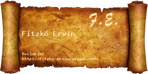 Fitzkó Ervin névjegykártya