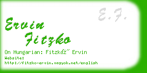 ervin fitzko business card
